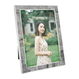 Rackhams Beautiful Grey Mother of Pearl 5 x 7 Picture Frame with Nickel Trim - thumbnail 2