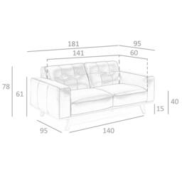 Rackhams Chester sofa in sand leather 6119/6120 - 2 - Brown - thumbnail 5