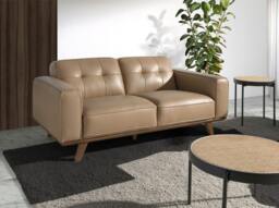 Rackhams Chester sofa in sand leather 6119/6120 - 2 - Brown - thumbnail 2