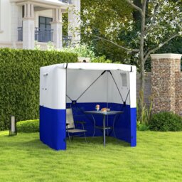 Rackhams 2 x 2m Pop Up Gazebo with Sides Easy up Party Tent, Blue - Blue - Oxford fabric, Fibreglass - 180L x 180W x 200Hcm - thumbnail 1
