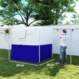 Rackhams 2 x 2m Pop Up Gazebo with Sides Easy up Party Tent, Blue - Blue - Oxford fabric, Fibreglass - 180L x 180W x 200Hcm - thumbnail 5