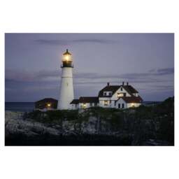 Rackhams Large Lighthouse Scene Canvas Picture Print with 6 LED Lights, Wooden Frame Wall Art with Side Switch, 60cm x 40cm - thumbnail 1