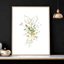 Rackhams Botanical art print - set of 3 wall art prints - 16 x 22 inches / 40.65 cm x 56 cm - Polyester Canvas 260 gsm - Canvas wrapped - thumbnail 5
