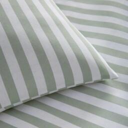 Rackhams Pencil Stripe Sage Duvet Cover Set - Double - thumbnail 2