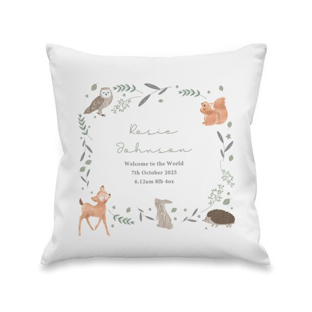 Rackhams Personalised Woodland Animals Cushion - image 1