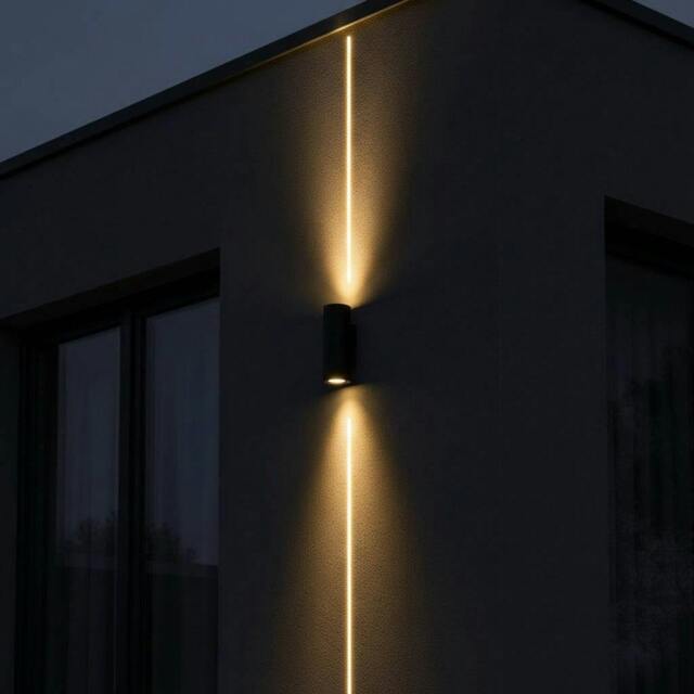 Rackhams 6 Watt LED Black Up & Down Outside Light - image 1