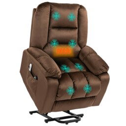 Rackhams Lift Chair with Vibration Massage, Heat, Quick Assembly - Grey - Velvet (Polyester) - 85W x 94D x 107Hcm - thumbnail 3