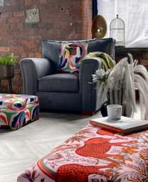 Rackhams Printed Fabric Bespoke Footstool – Comfort Meets Style (Non-Storage) - 24 x 24 Inches (61 x 61cm) - thumbnail 2