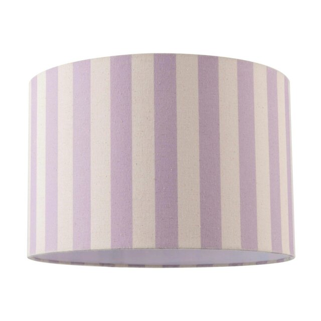 Rackhams Lavender Lilac and Oatmeal Linen Striped Lamp Shade with Fabric Inner - image 1