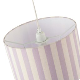 Rackhams Lavender Lilac and Oatmeal Linen Striped Lamp Shade with Fabric Inner - thumbnail 3