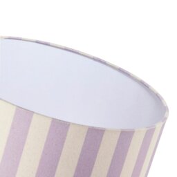 Rackhams Lavender Lilac and Oatmeal Linen Striped Lamp Shade with Fabric Inner - thumbnail 4