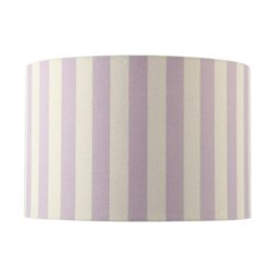 Rackhams Lavender Lilac and Oatmeal Linen Striped Lamp Shade with Fabric Inner - thumbnail 5