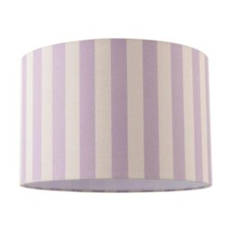 Rackhams Lavender Lilac and Oatmeal Linen Striped Lamp Shade with Fabric Inner