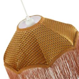 Rackhams Golden Ochre Victorian Scallop Pendant Light Shade with Long Tassels - thumbnail 3