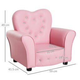 Rackhams Kids Mini Sofa Children Armchair Seating Chair Girl Princess Sponge - thumbnail 3