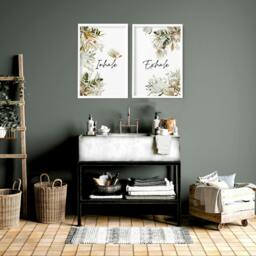 Rackhams Bathroom pictures for walls - Set of 2 prints - 20 x 30 in / 50 x 76 cm - Satin Photo paper 280 gsm - Black Frame - thumbnail 2