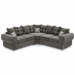 Rackhams VERONA  GREY SCATTERBACK LARGE CORNER SOFA / WITH FREE FOOTSTOOL - Grey