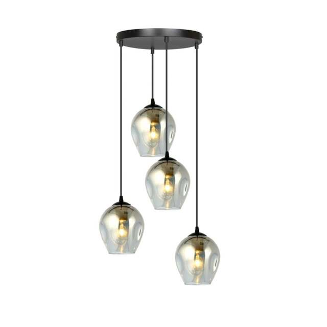 Rackhams ISTAR Pendant lamp 4 x E27 Black with Graphite Shade - image 1