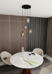 Rackhams ISTAR Pendant lamp  4 x E27 Black with Graphite Shade - thumbnail 3