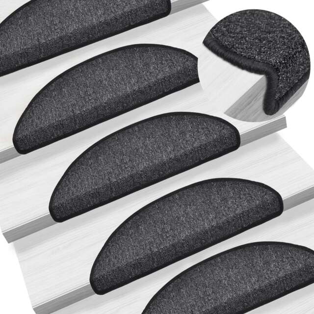 Rackhams Stair Mats 10 pcs 56x17x3 cm Anthracite - image 1