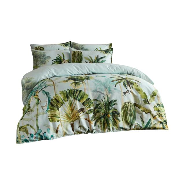 Rackhams Forsteriana Palm Tree Duvet Cover Set - Multicoloured - King - Multicoloured - 100% Cotton - image 1
