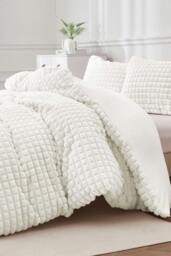 Rackhams Super Soft Luxury Faux Fur Box Duvet - Silver - Double - thumbnail 5