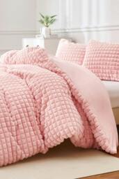 Rackhams Super Soft Luxury Faux Fur Box Duvet - Silver - Double - thumbnail 3