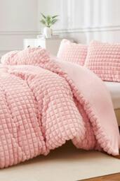 Rackhams Super Soft Luxury Faux Fur Box Duvet - Silver - Double - thumbnail 2