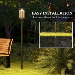 Rackhams Set of Two 1.8m Traditional Style Solar Lamp Posts - Black - thumbnail 6