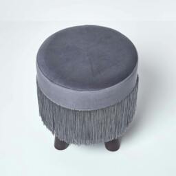 Rackhams Warwick Velvet Footstool with Legs - Pink - thumbnail 6