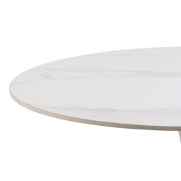 Rackhams Malta Ceramic Round Dining Table in White 90x75cm - White - No - White - thumbnail 4