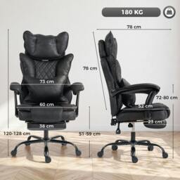 Rackhams Big and Tall Office Chair with Lumbar Support, Black - thumbnail 3