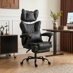 Rackhams Big and Tall Office Chair with Lumbar Support, Black - thumbnail 1