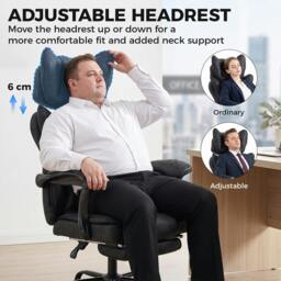 Rackhams Big and Tall Office Chair with Lumbar Support, Black - thumbnail 5