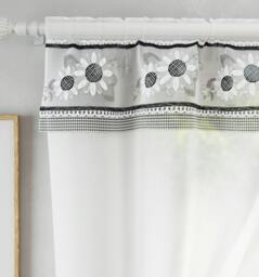 "Rackhams Floral Embroidery Kitchen Curtains Window Sets with Matching Tie Backs - Yellow - 98"" (249cm) Width x 42"" (107cm) Drop" - thumbnail 5