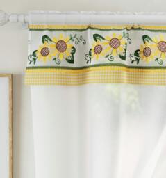 "Rackhams Floral Embroidery Kitchen Curtains Window Sets with Matching Tie Backs - Yellow - 98"" (249cm) Width x 42"" (107cm) Drop" - thumbnail 2