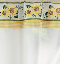 "Rackhams Floral Embroidery Kitchen Curtains Window Sets with Matching Tie Backs - Yellow - 98"" (249cm) Width x 42"" (107cm) Drop" - thumbnail 3