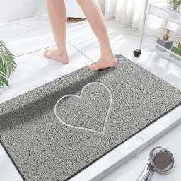 Rackhams Embossed Spaghetti Loofah Anti Slip Shower Mat - Heart - Rectangular 60x40cm - thumbnail 2