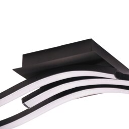 Rackhams Modern Triple Wavy Strip Flush LED Ceiling Light Fixture in Matte Black Sand - thumbnail 4
