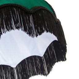 Rackhams Classic Victorian Lamp Shade in Emerald Green Velvet with Black Trims - thumbnail 5