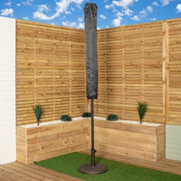 Rackhams 2.7m Havana Garden Patio Parasol with Crank Handle and Cover in Beige - thumbnail 4