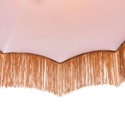 Rackhams Gold Faux Silk Victorian Lamp Shade with Textured Floral Decor and Long Tassels - thumbnail 4