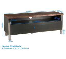 Rackhams Alphason Regent TV-Stand Brown/Walnut - Brown - thumbnail 3