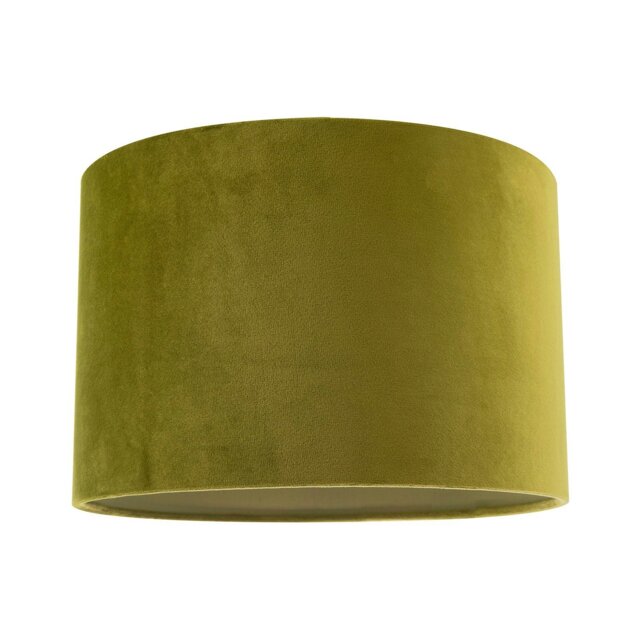 Rackhams Soft Velvet Olive Green Fabric Round Lamp Shade for Table or Pendant - image 1