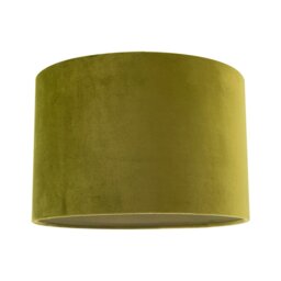 Rackhams Soft Velvet Olive Green Fabric Round Lamp Shade for Table or Pendant