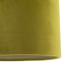 Rackhams Soft Velvet Olive Green Fabric Round Lamp Shade for Table or Pendant - thumbnail 3