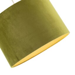 Rackhams Soft Velvet Olive Green Fabric Round Lamp Shade for Table or Pendant - thumbnail 4