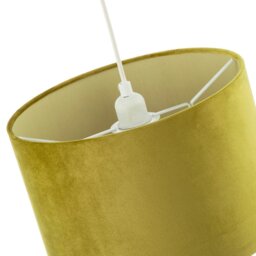 Rackhams Soft Velvet Olive Green Fabric Round Lamp Shade for Table or Pendant - thumbnail 5