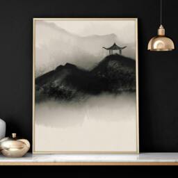Rackhams Japanese wall hanging - set of 3 wall art prints - 20 x 30 in / 50 x 76 cm - Polyester Canvas 260 gsm - Canvas wrapped - thumbnail 3