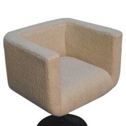 Rackhams Cream Boucle Swivel Chair - thumbnail 6